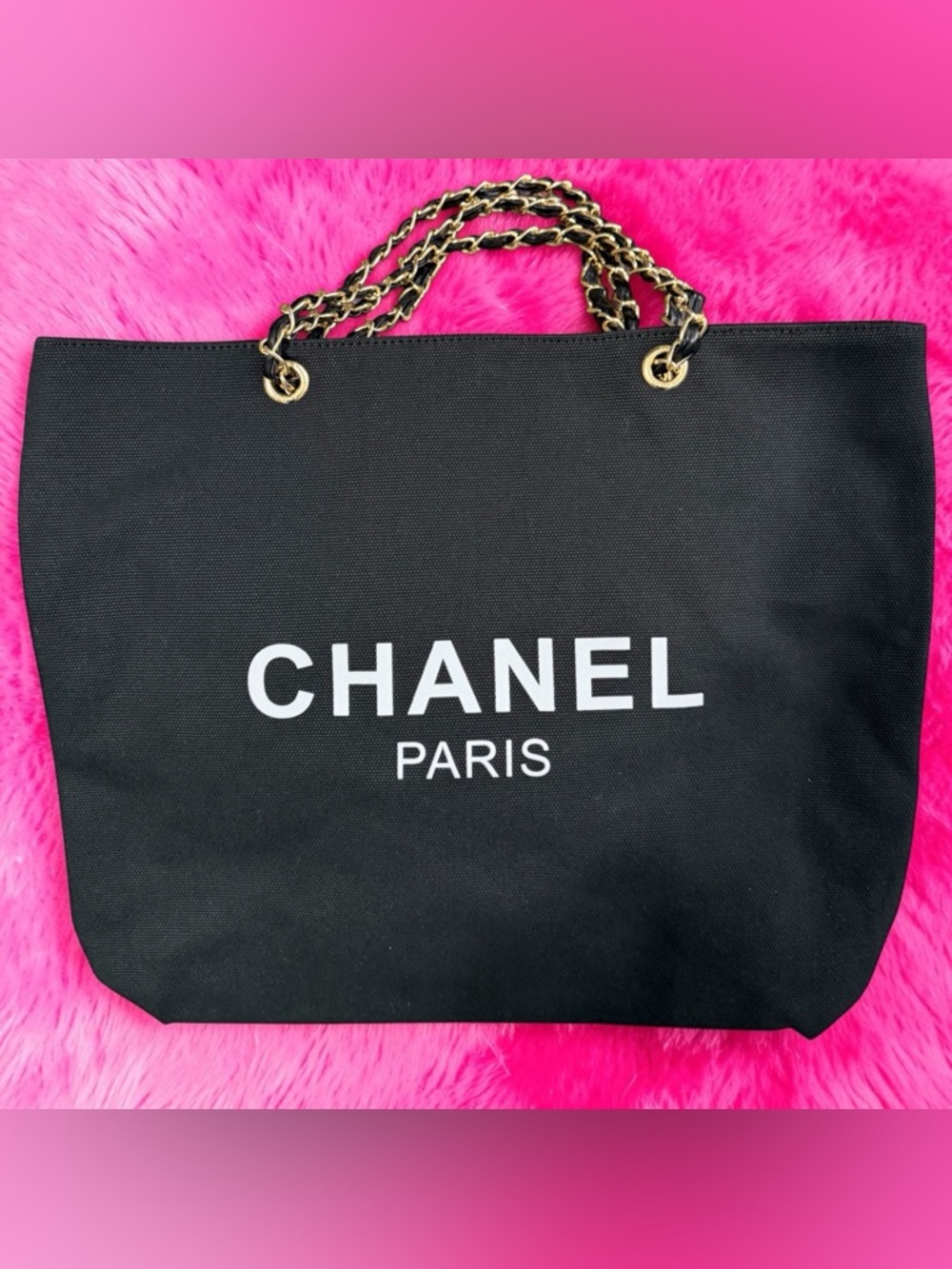Chanel Black Canvas Tote Shopping Promotional Gift Bag